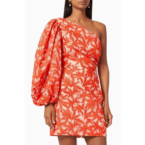 KEEPSAKE THE LABEL Parallel One-Shoulder Puff Sleeve Mini Dress Sz XS - Picture 1 of 9